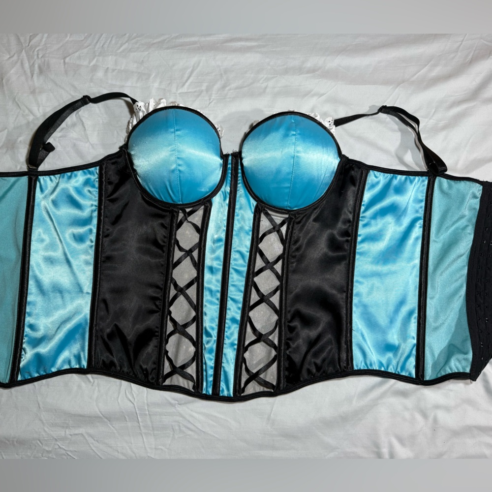 Elegant Black and Blue Corset